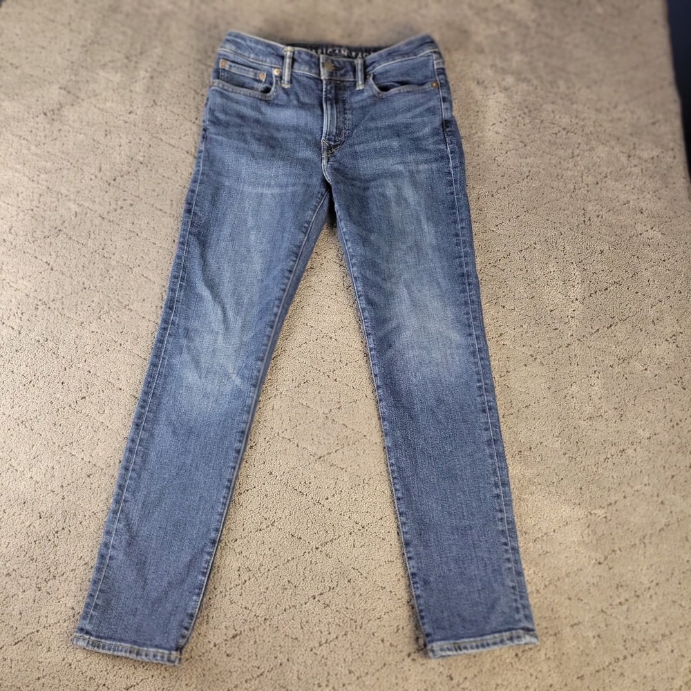 American‎ Eagle Jeans Mens 30x30 Blue Slim Airflex Straight Leg Stretch Denim